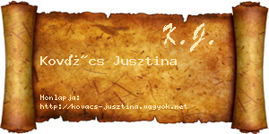 Kovács Jusztina névjegykártya