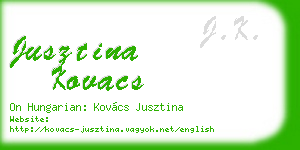 jusztina kovacs business card